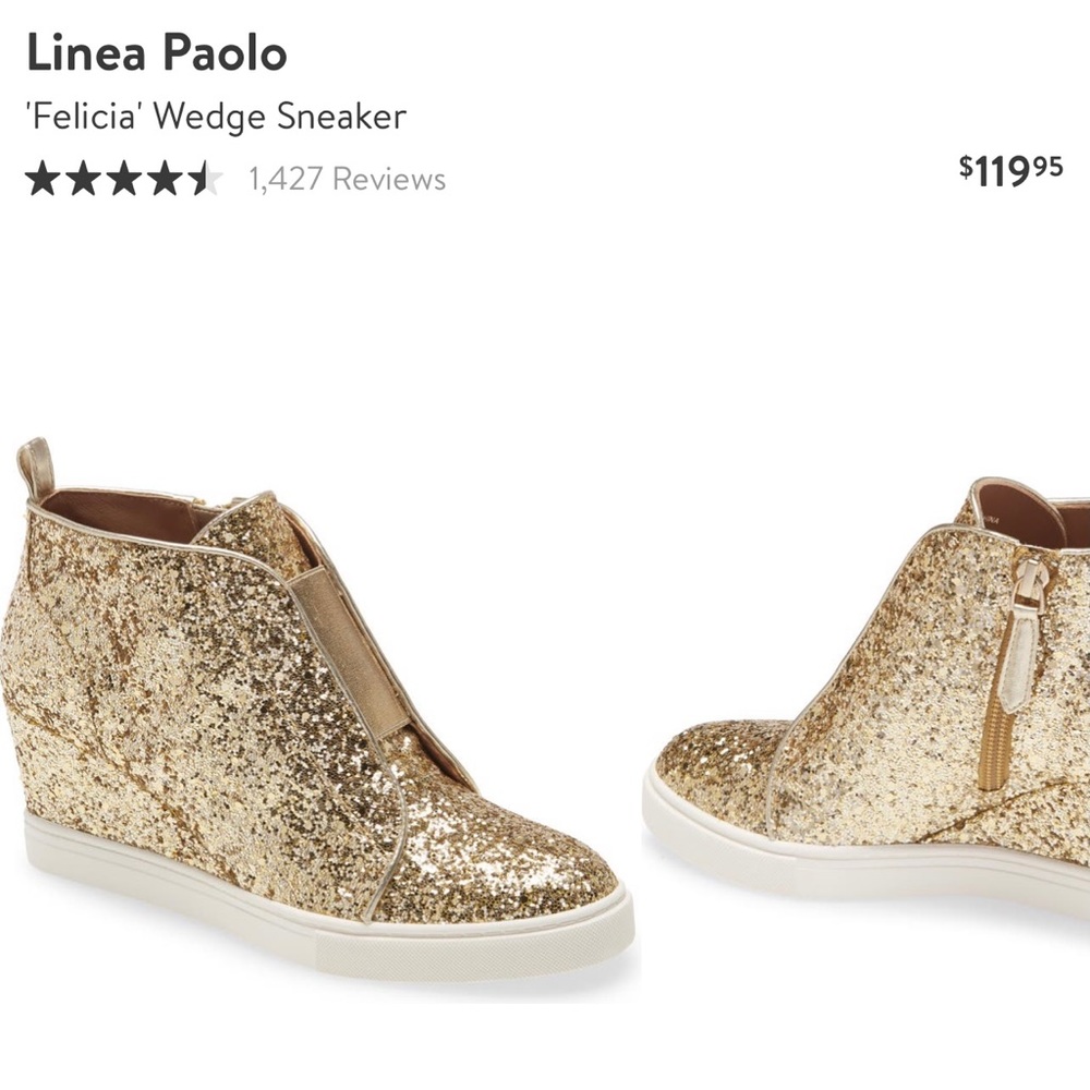 Linea Paolo glitter wedge sneaker